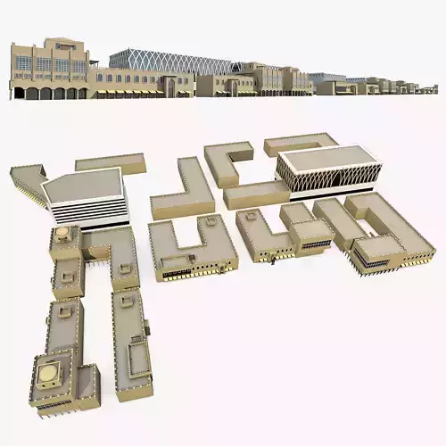 Office Buildings Collection 02  Low-poly 3D model