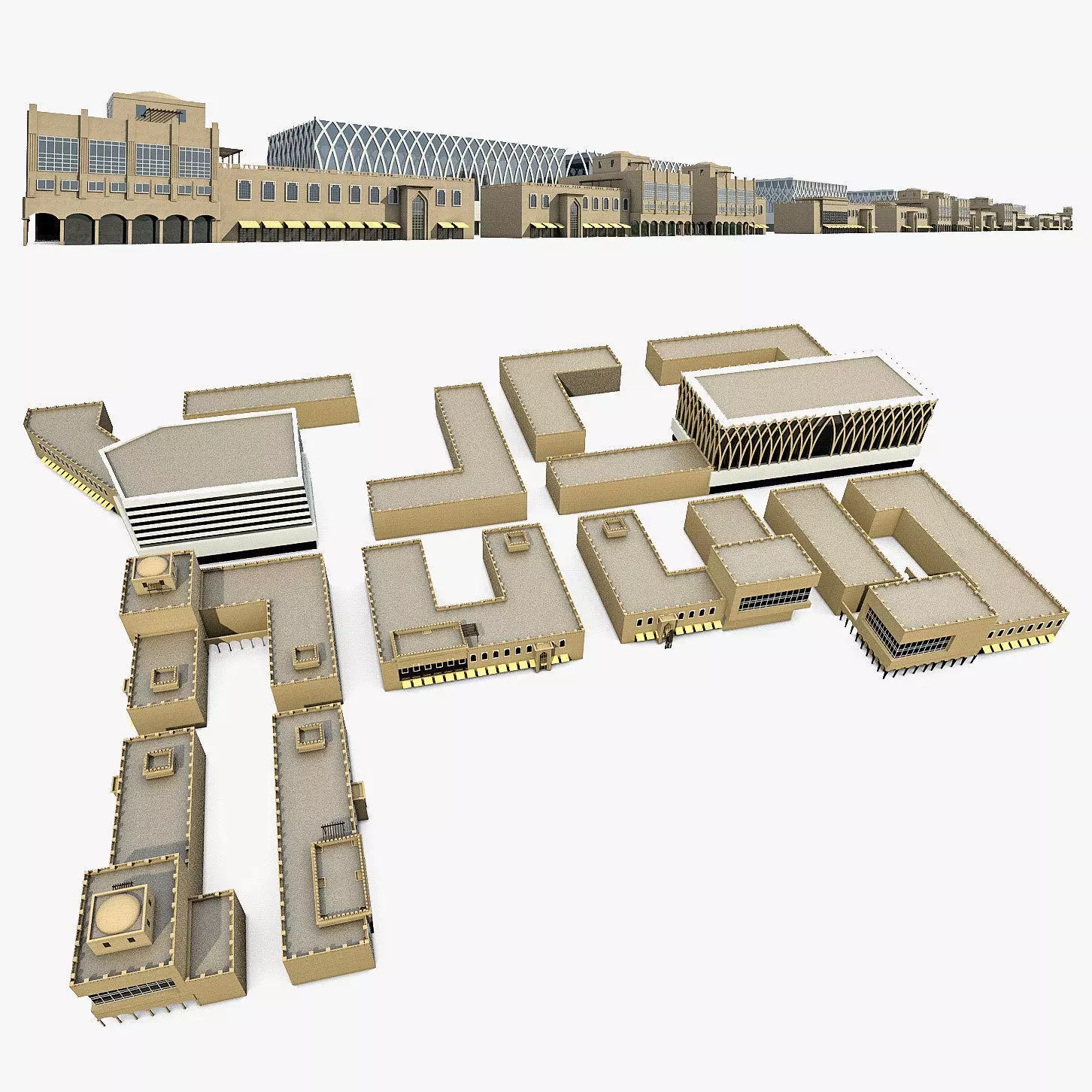 Office Buildings Collection 02  Low-poly 3D model_0