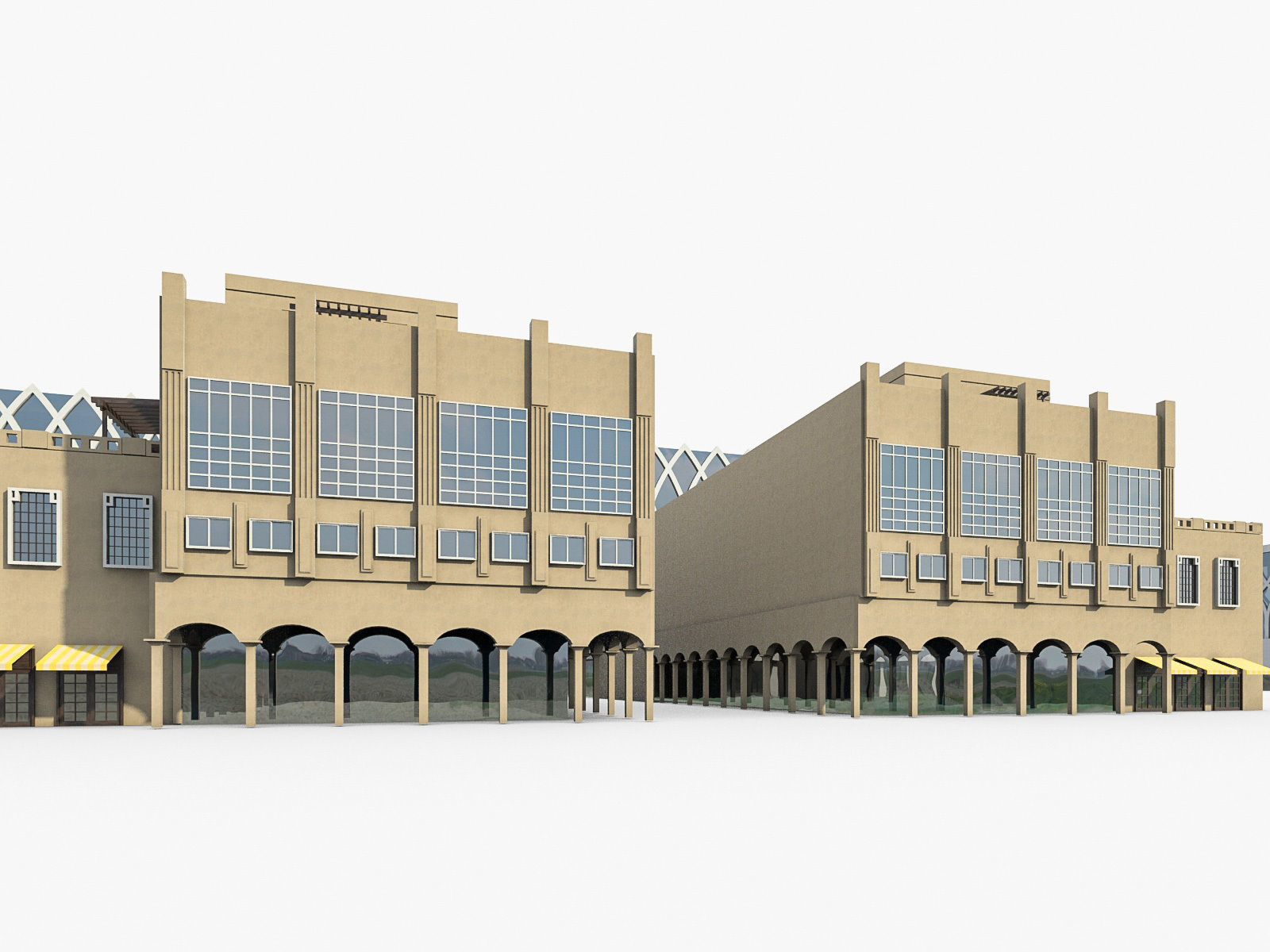 Office Buildings Collection 02  Low-poly 3D model_4