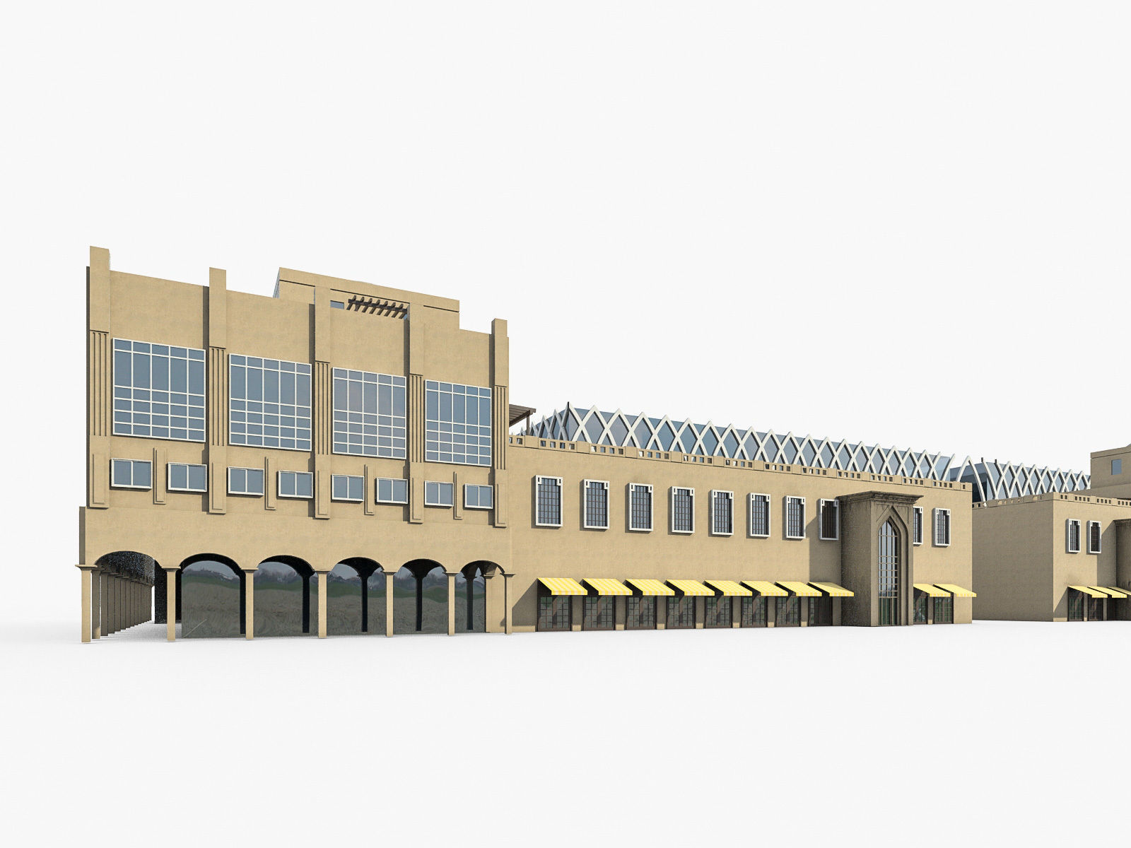Office Buildings Collection 02  Low-poly 3D model_3