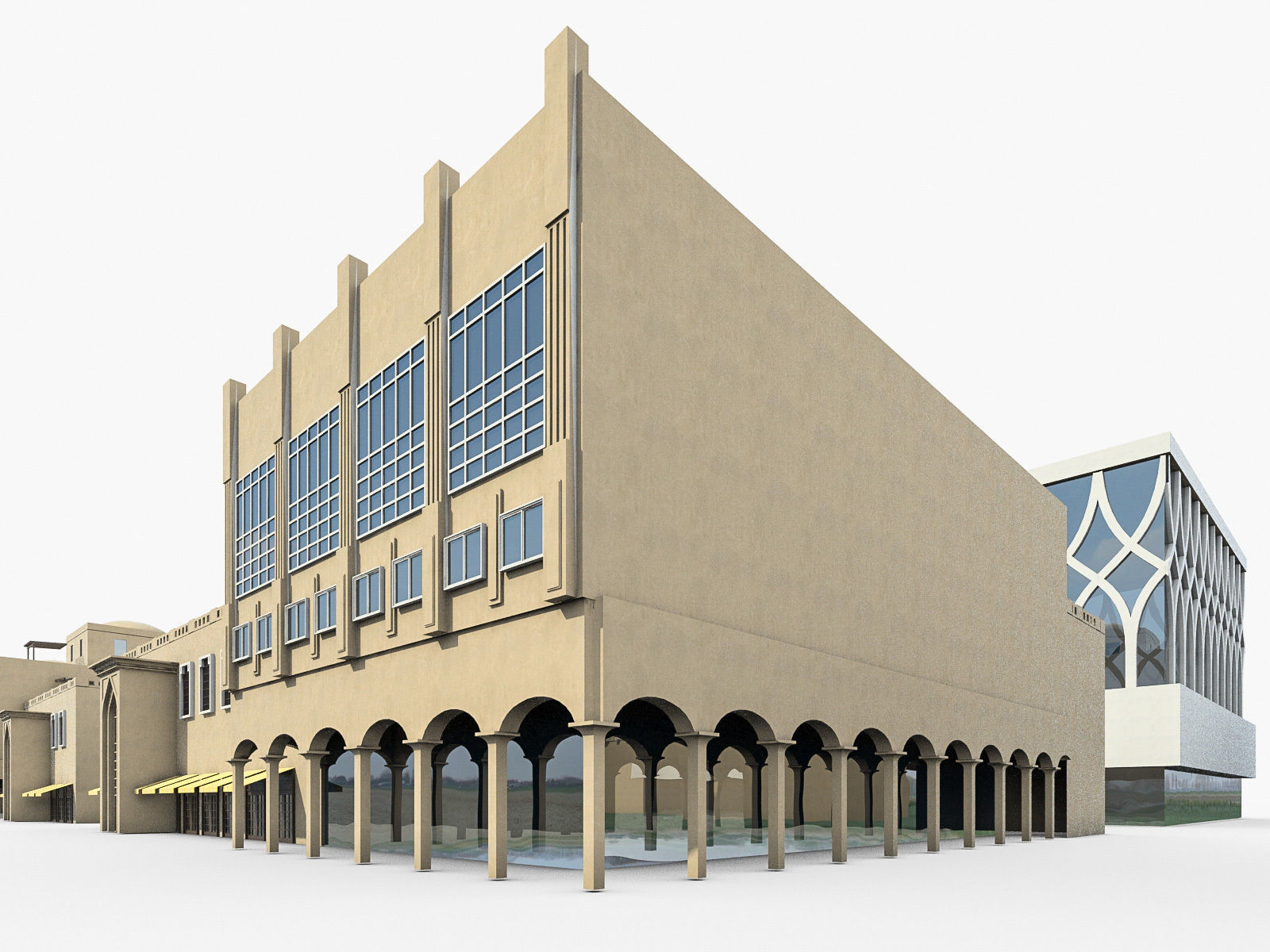 Office Buildings Collection 02  Low-poly 3D model_8