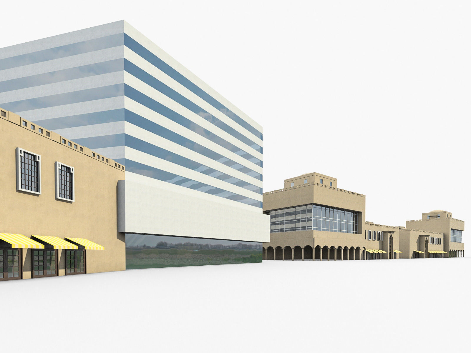 Office Buildings Collection 02  Low-poly 3D model_2