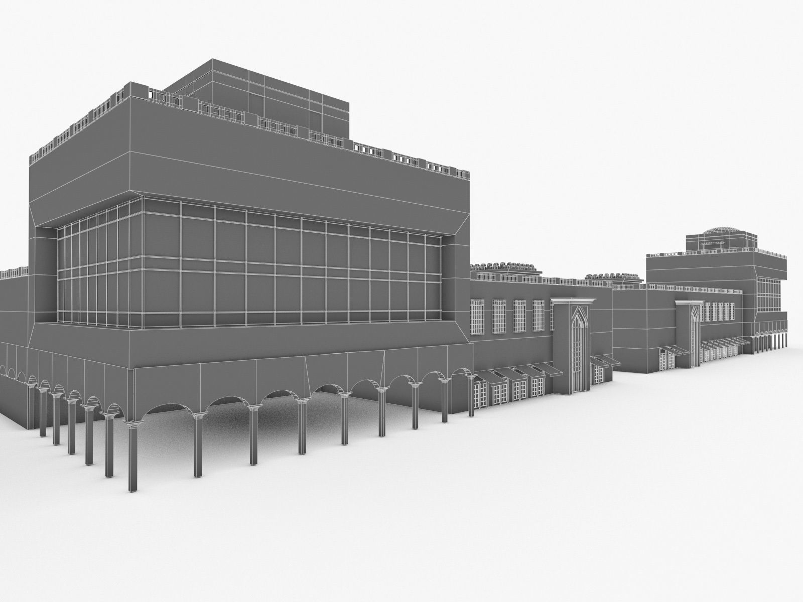 Office Buildings Collection 02  Low-poly 3D model_23