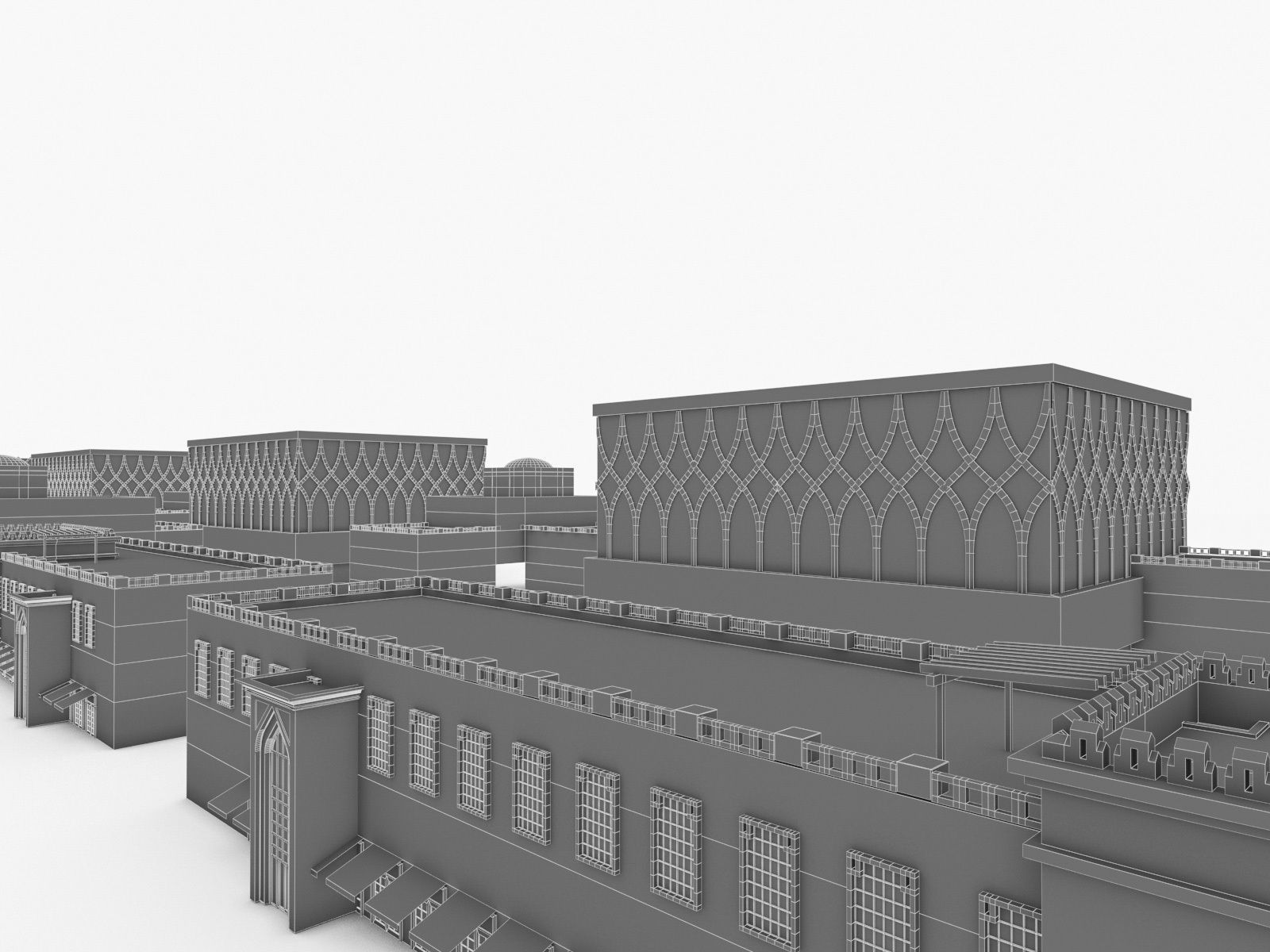 Office Buildings Collection 02  Low-poly 3D model_15