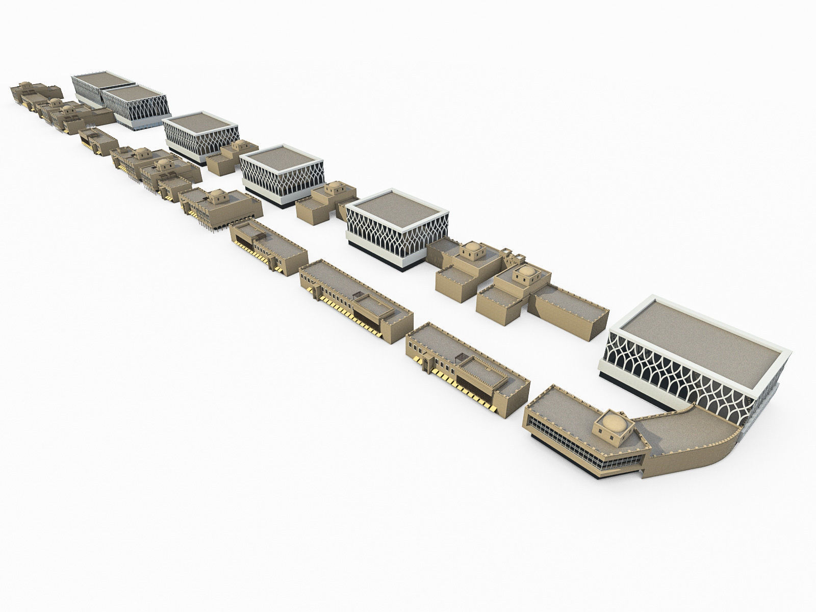 Office Buildings Collection 02  Low-poly 3D model_10