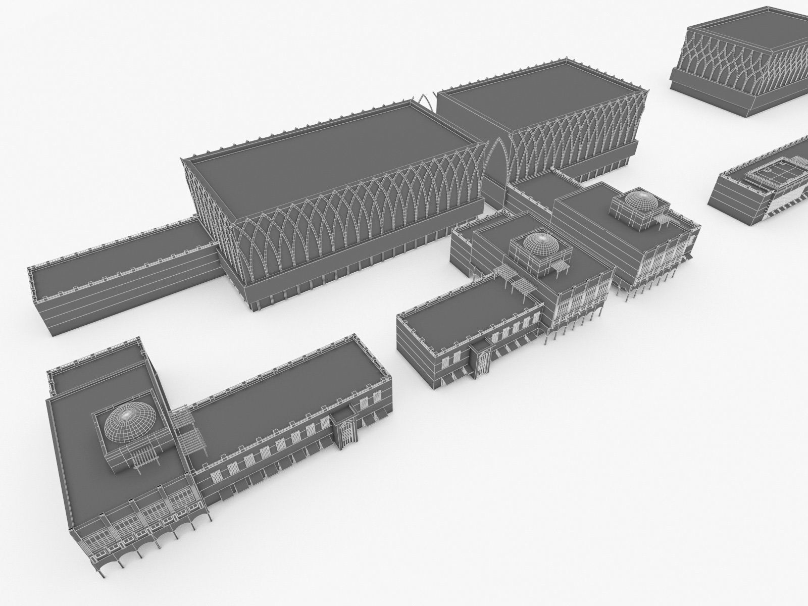 Office Buildings Collection 02  Low-poly 3D model_19