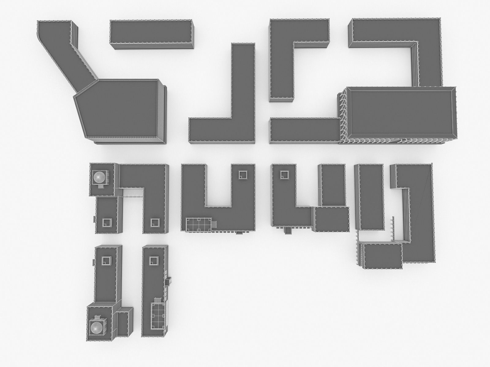 Office Buildings Collection 02  Low-poly 3D model_24