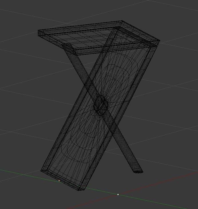 Chair x side table Low-poly 3D model_4
