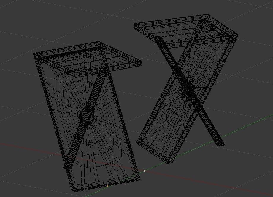 Chair x side table Low-poly 3D model_5