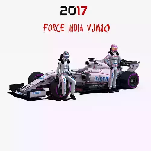 Force India VJM10 Low-poly 3D model