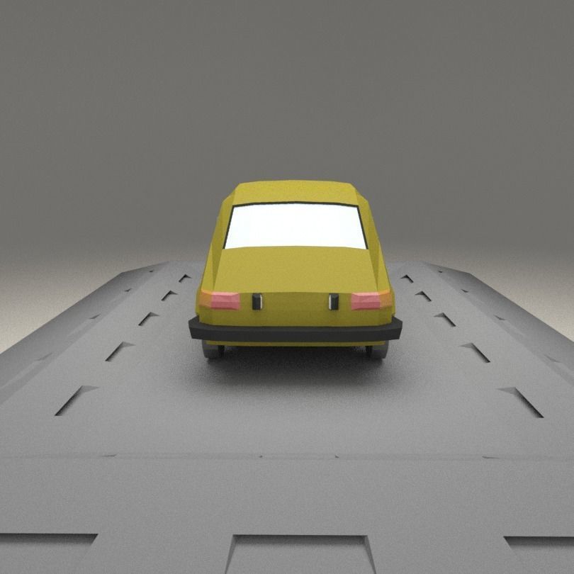 Fiat 127 A from 1971 Low-poly 3D model_3