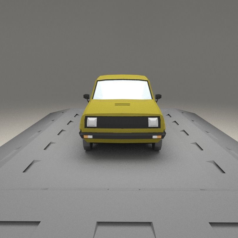 Fiat 127 A from 1971 Low-poly 3D model_2
