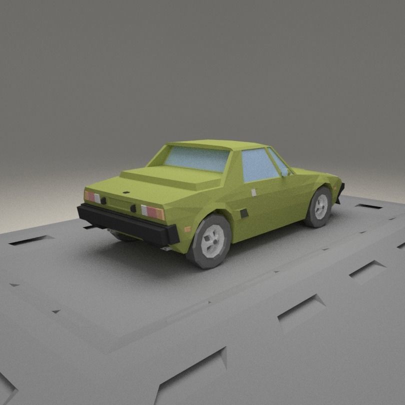 Fiat X1-9 from 1972 Low-poly 3D model_1