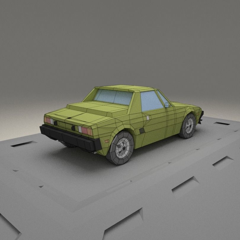 Fiat X1-9 from 1972 Low-poly 3D model_5