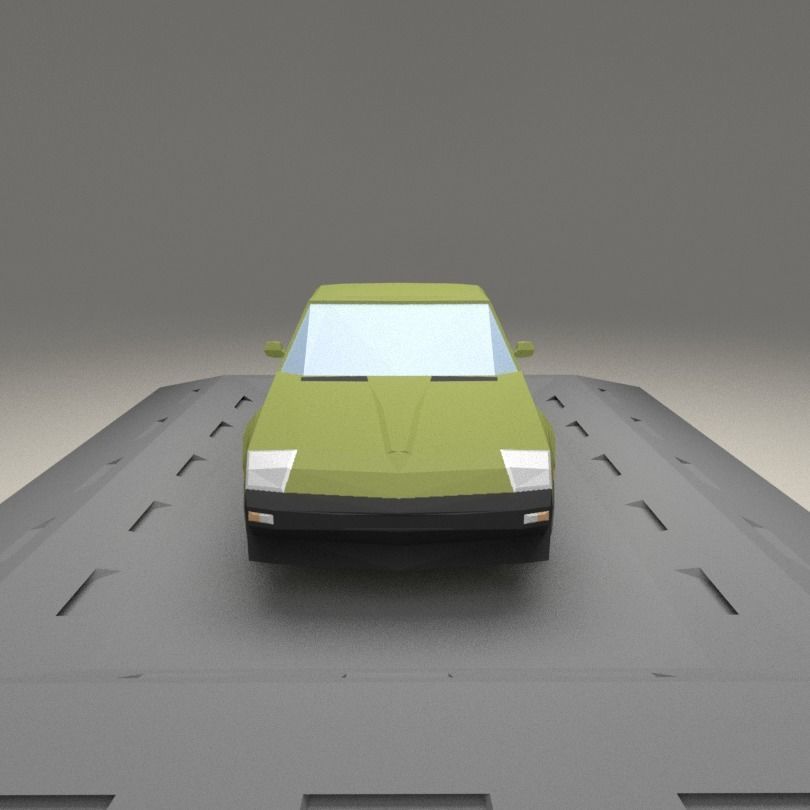 Fiat X1-9 from 1972 Low-poly 3D model_3