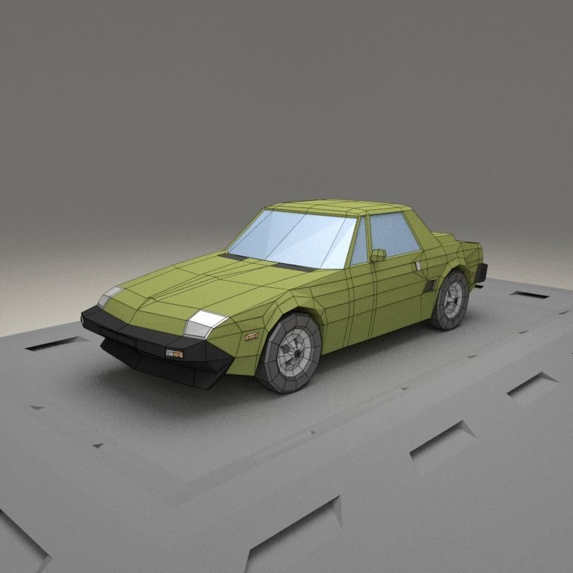 Fiat X1-9 from 1972 Low-poly 3D model_6