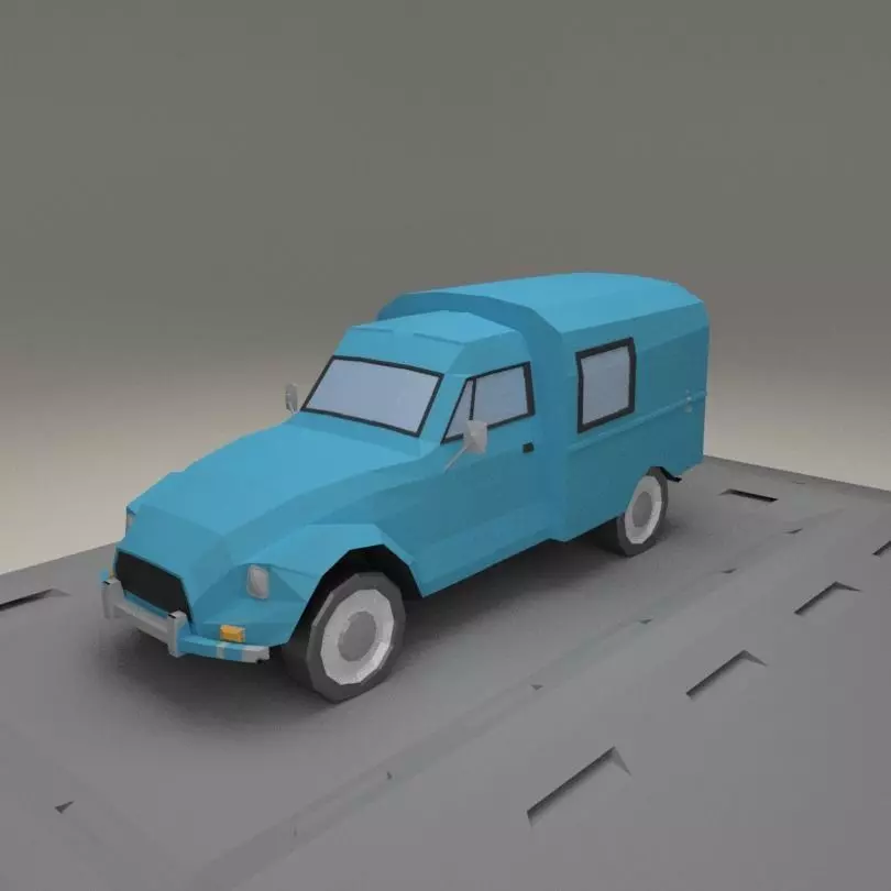 Citroen Acadiane from 1985 Low-poly 3D model_0