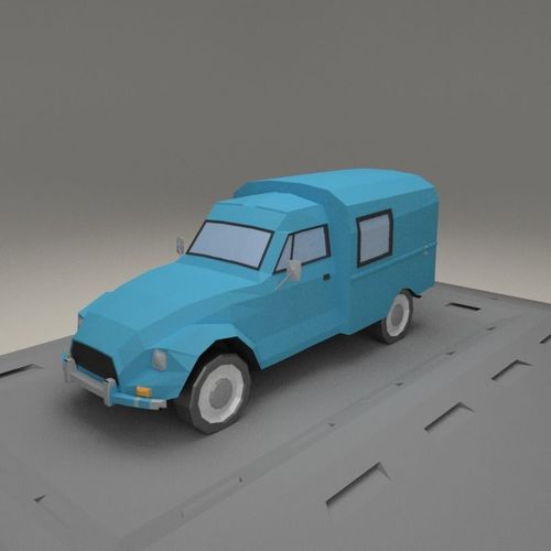 Citroen Acadiane from 1985 Low-poly 3D model