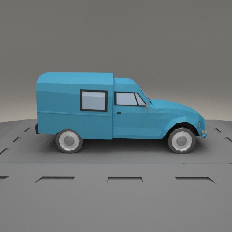 Citroen Acadiane from 1985 Low-poly 3D model_4