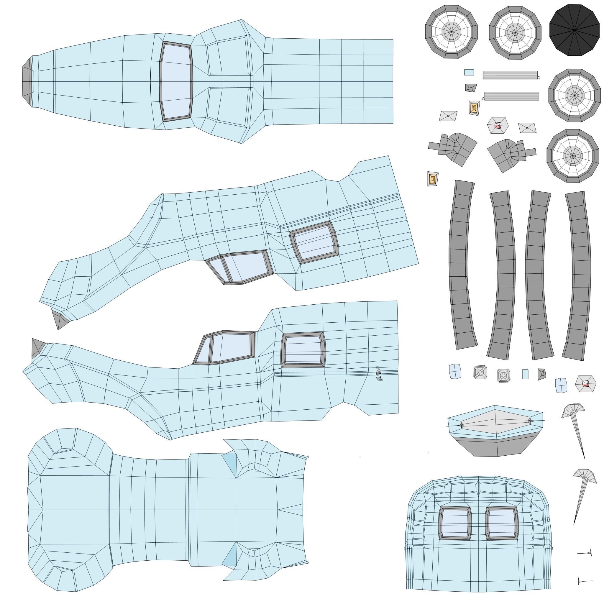 Citroen Acadiane from 1985 Low-poly 3D model_7