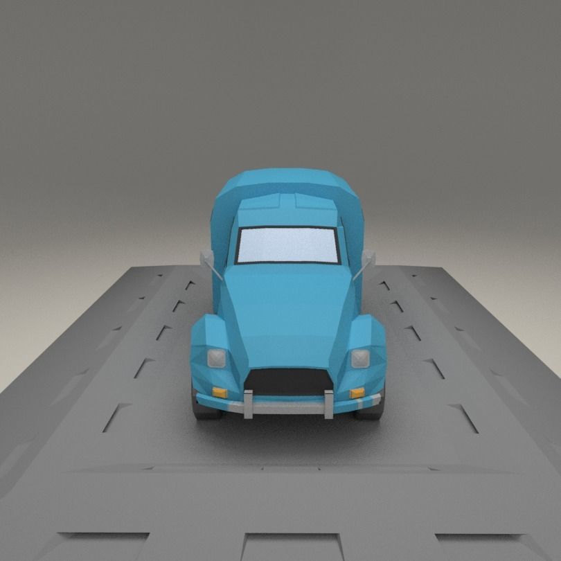 Citroen Acadiane from 1985 Low-poly 3D model_3