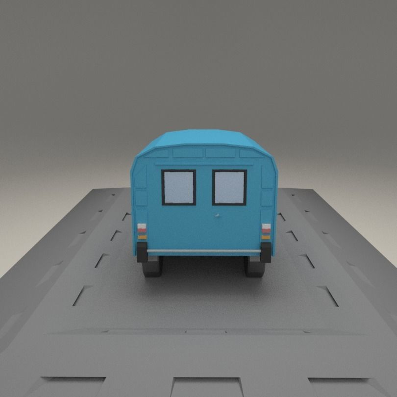 Citroen Acadiane from 1985 Low-poly 3D model_2