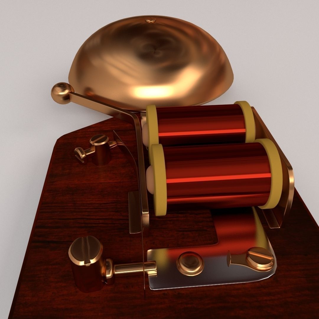 Retro Doorbell 3D model_2