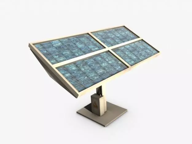 Solar panel Low-poly 3D model_0