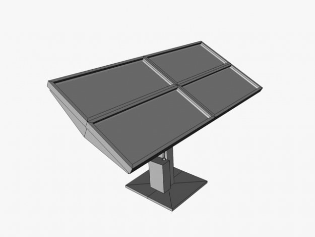 Solar panel Low-poly 3D model_4