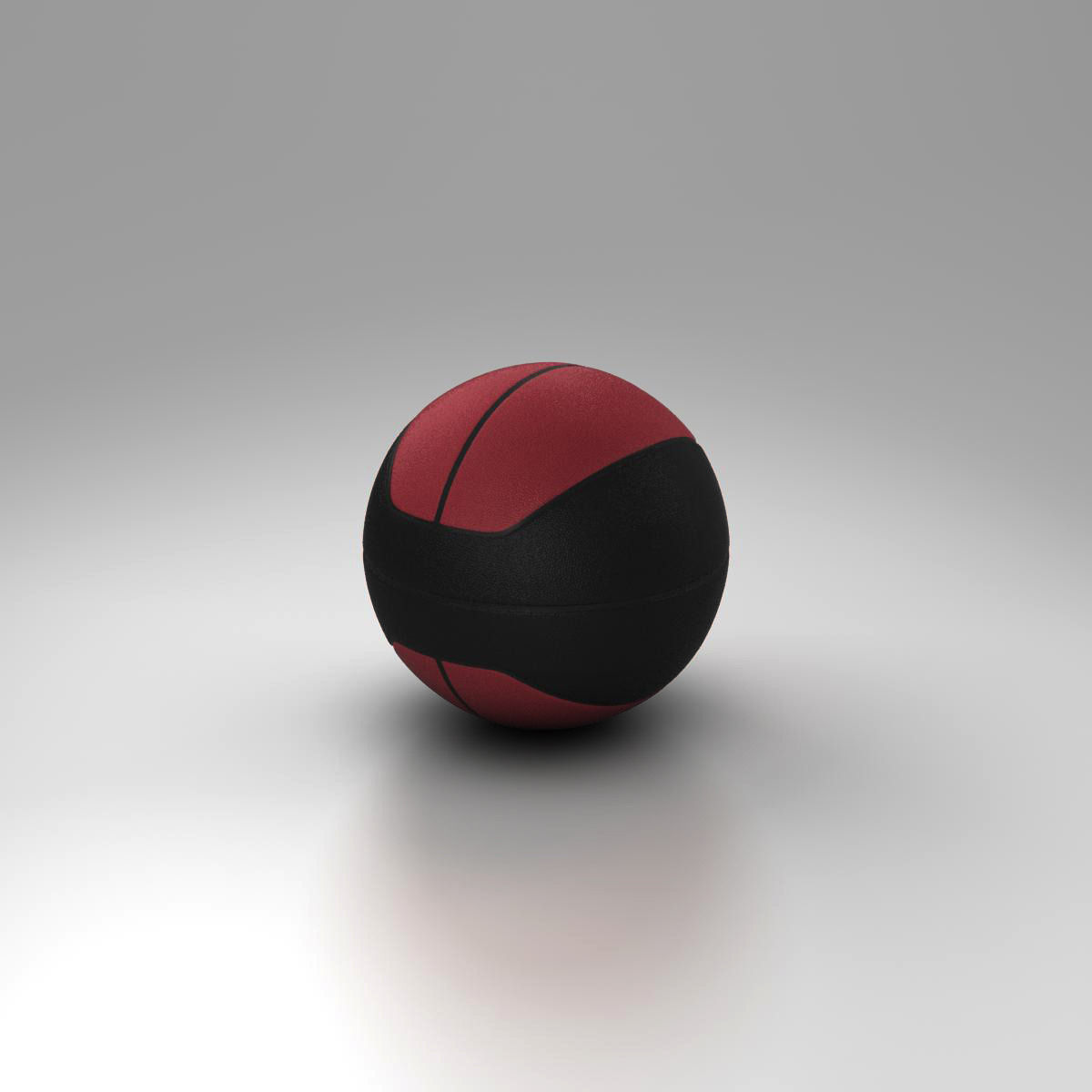 Basketball ball euro red-black Low-poly 3D model_1