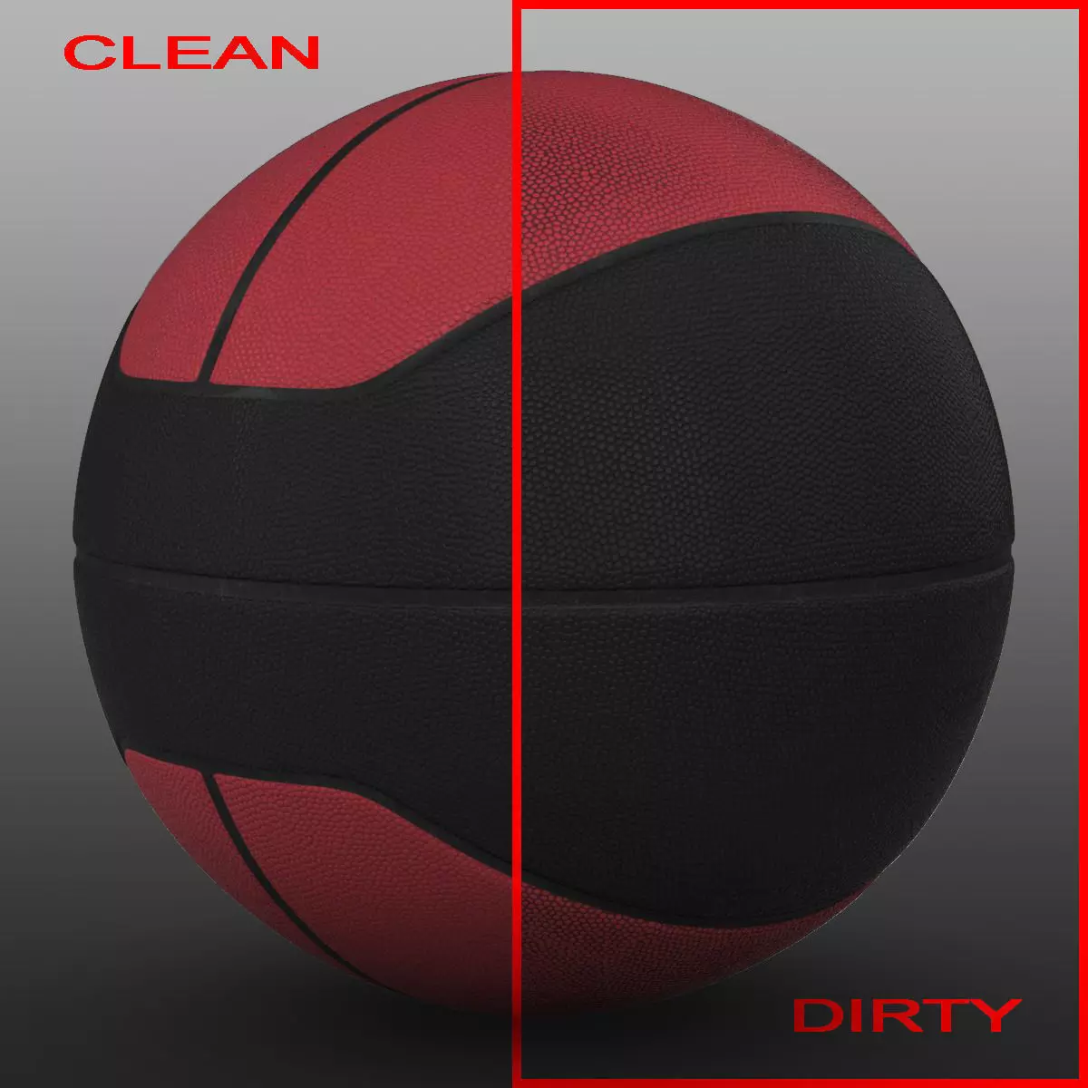 Basketball ball euro red-black Low-poly 3D model_0