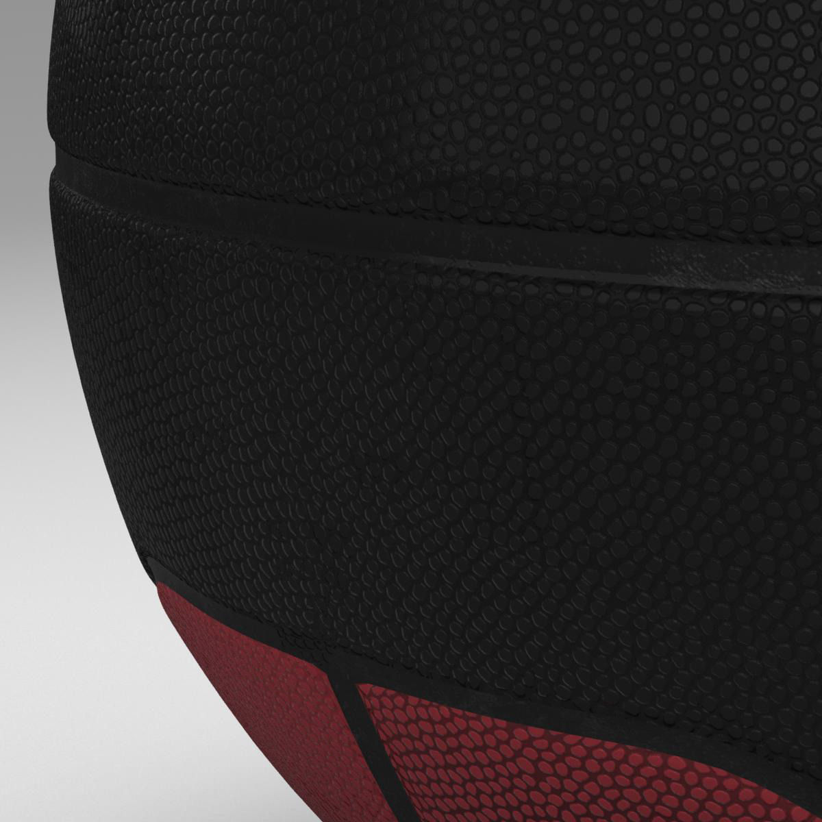 Basketball ball euro red-black Low-poly 3D model_9