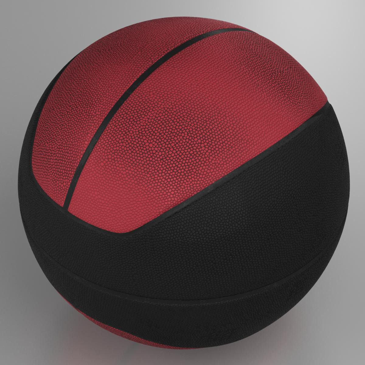 Basketball ball euro red-black Low-poly 3D model_7