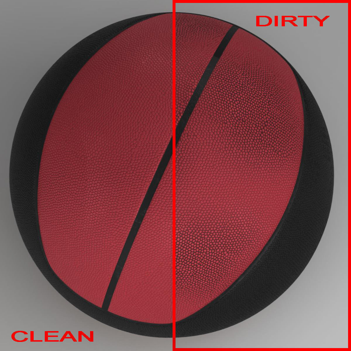 Basketball ball euro red-black Low-poly 3D model_8