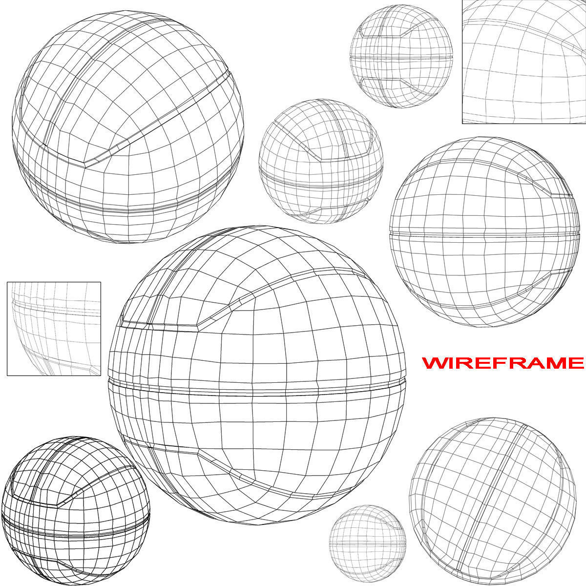 Basketball ball euro red-black Low-poly 3D model_2