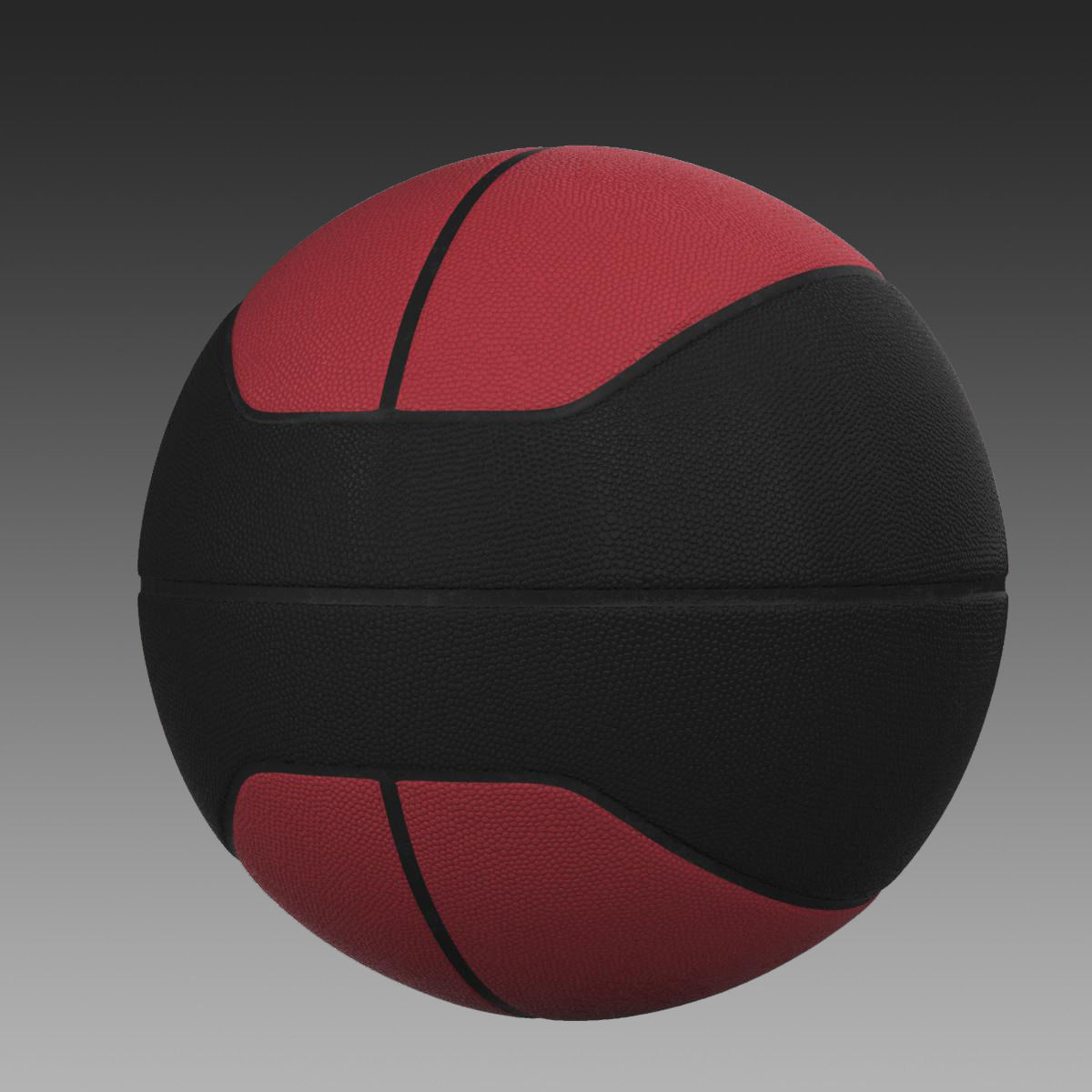 Basketball ball euro red-black Low-poly 3D model_3