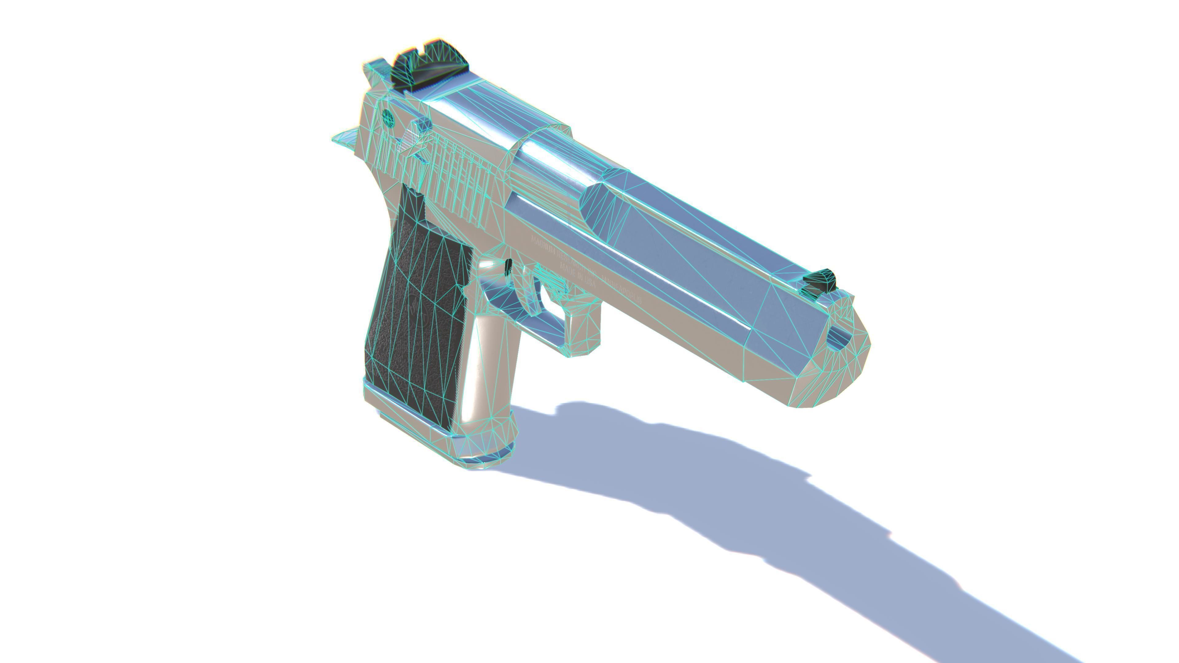 Desert Eagle Pistol Low-poly 3D model_26