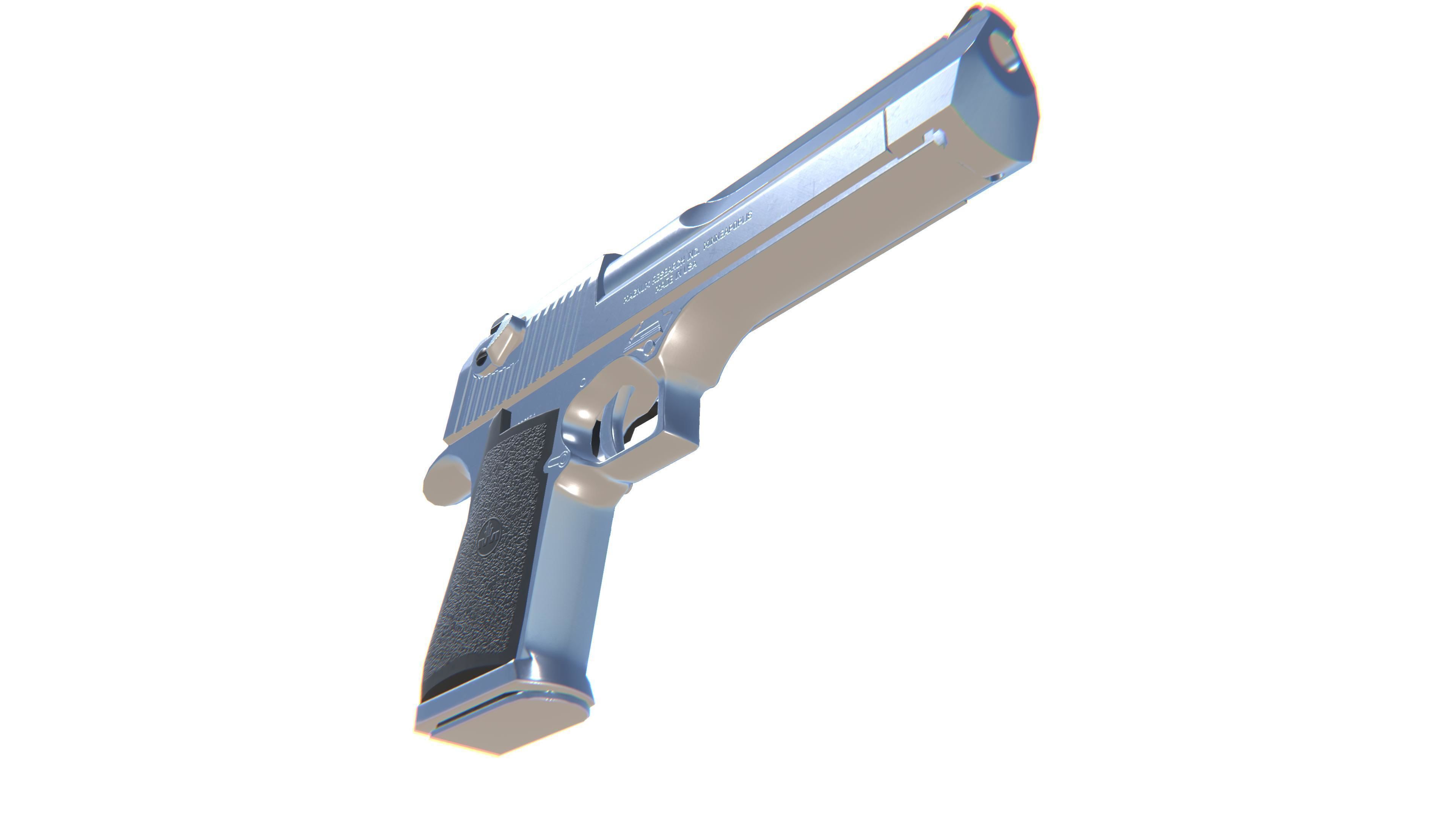 Desert Eagle Pistol Low-poly 3D model_10