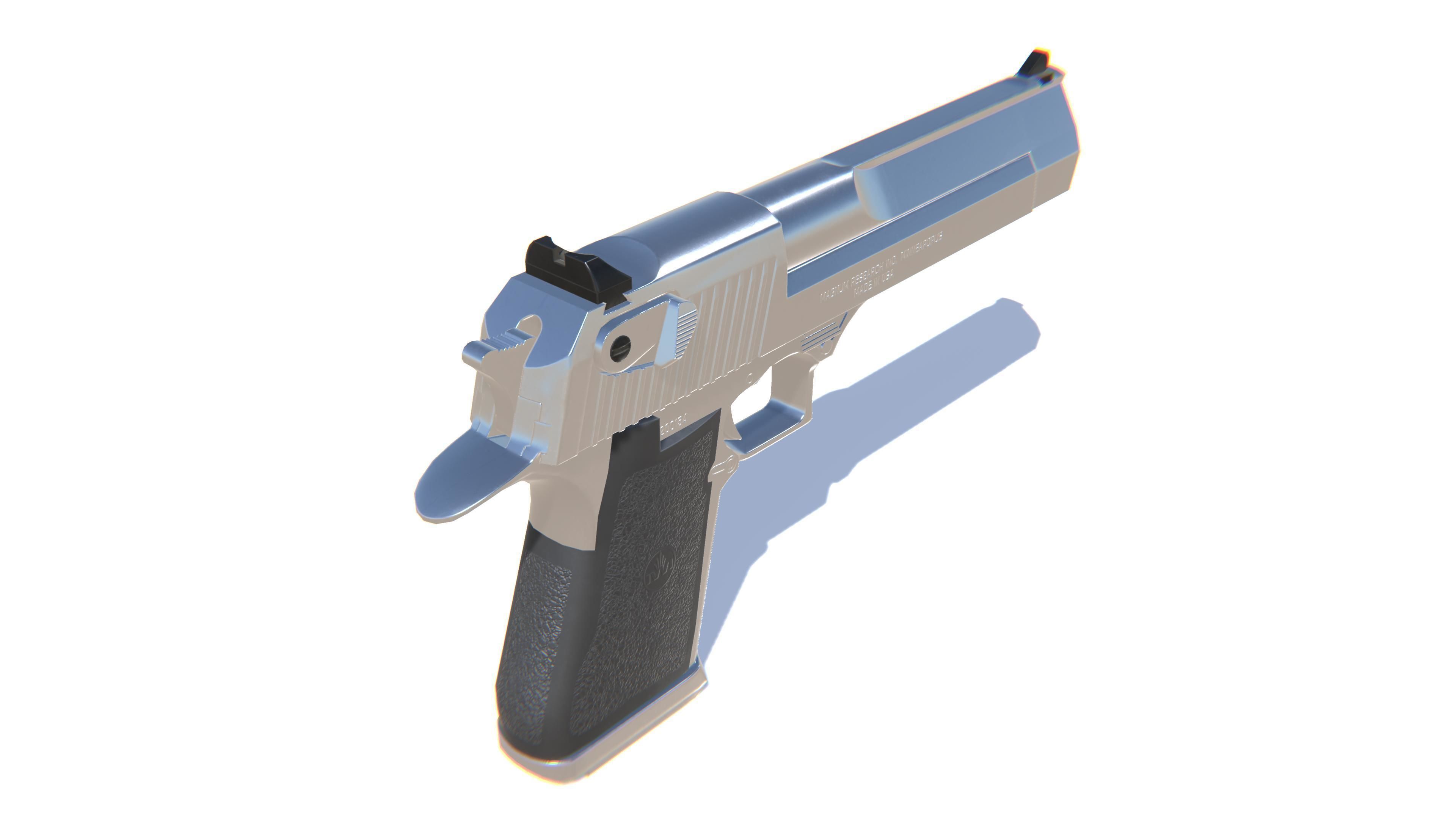 Desert Eagle Pistol Low-poly 3D model_3