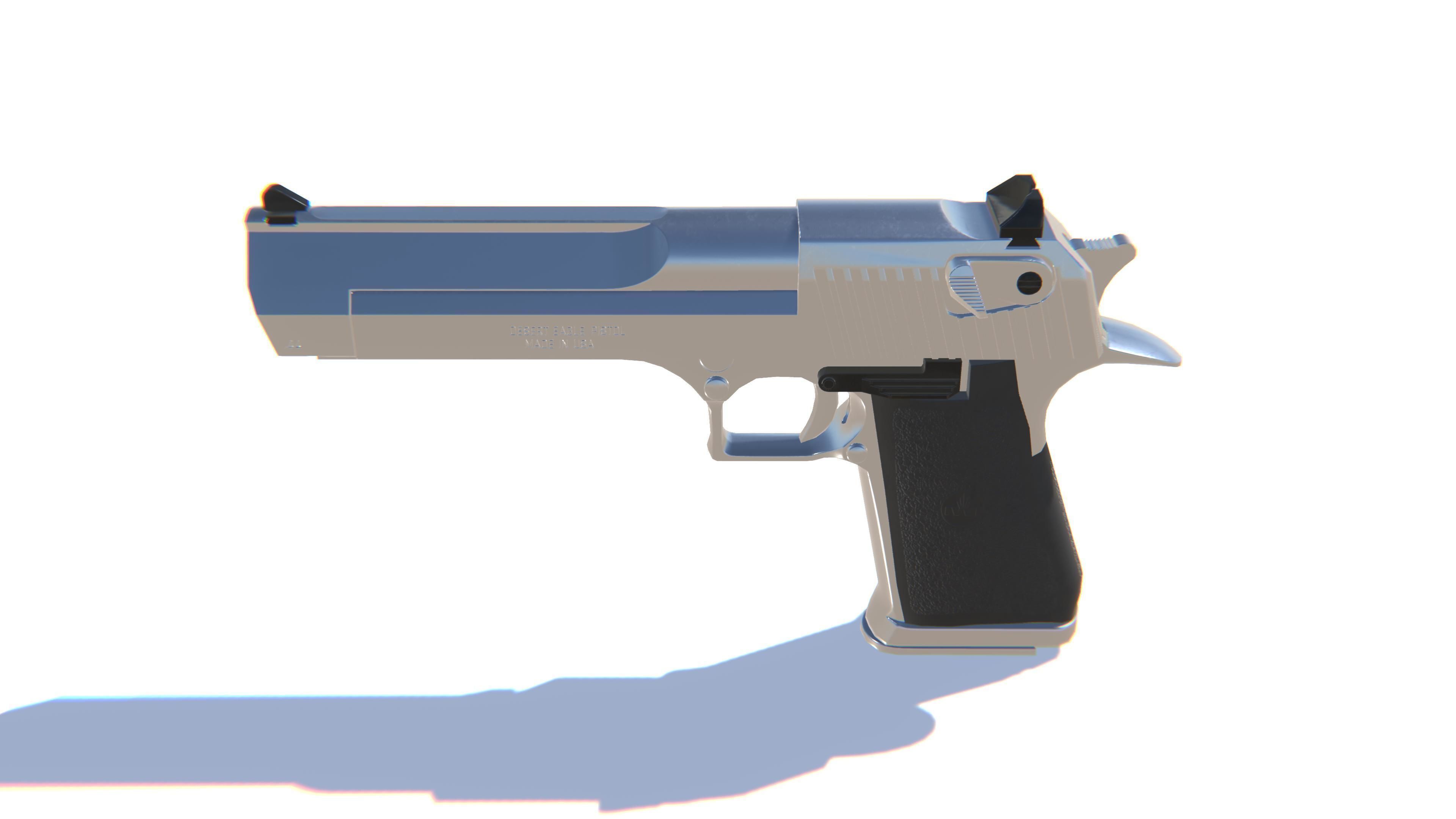 Desert Eagle Pistol Low-poly 3D model_6