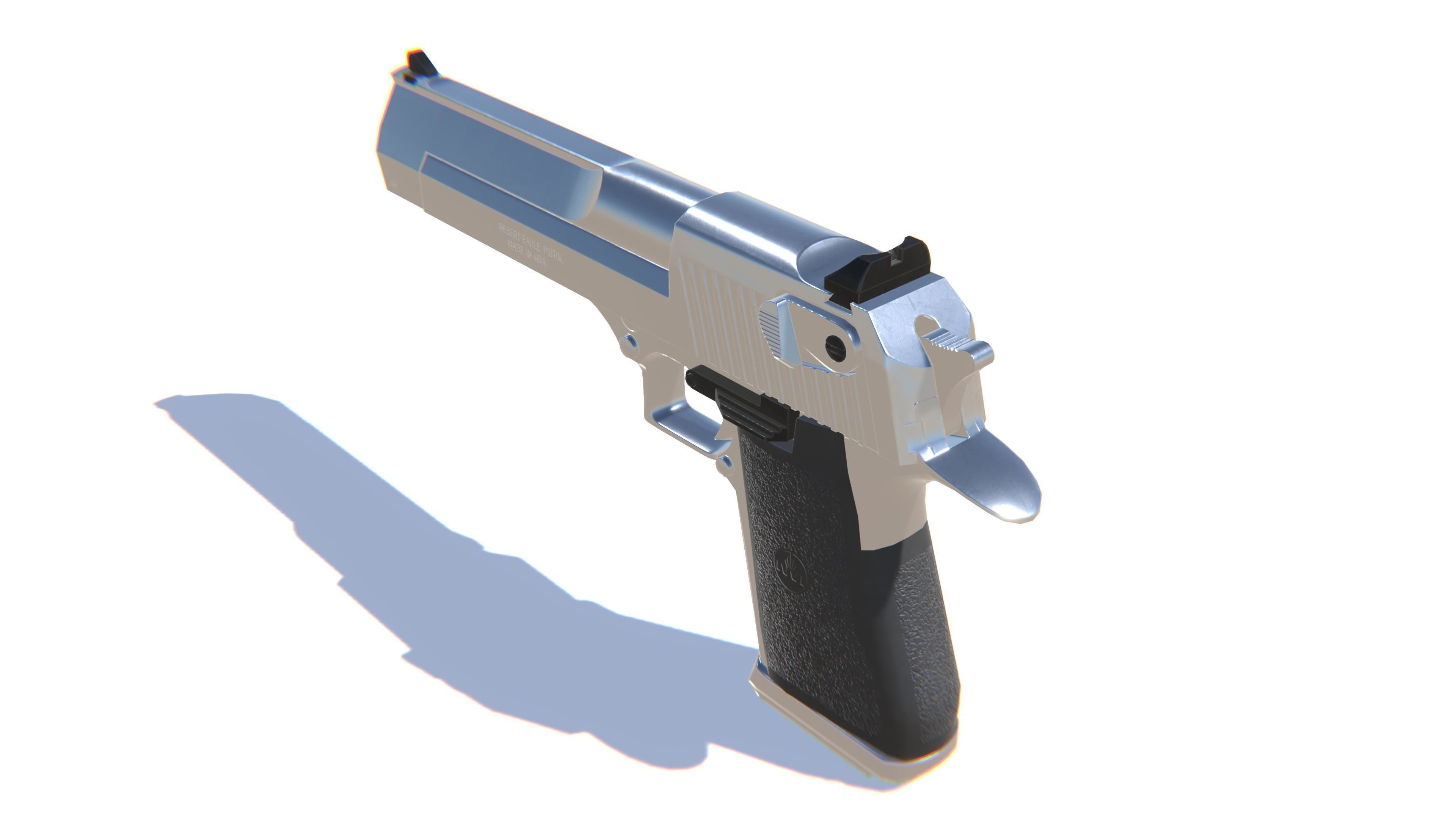 Desert Eagle Pistol Low-poly 3D model_5