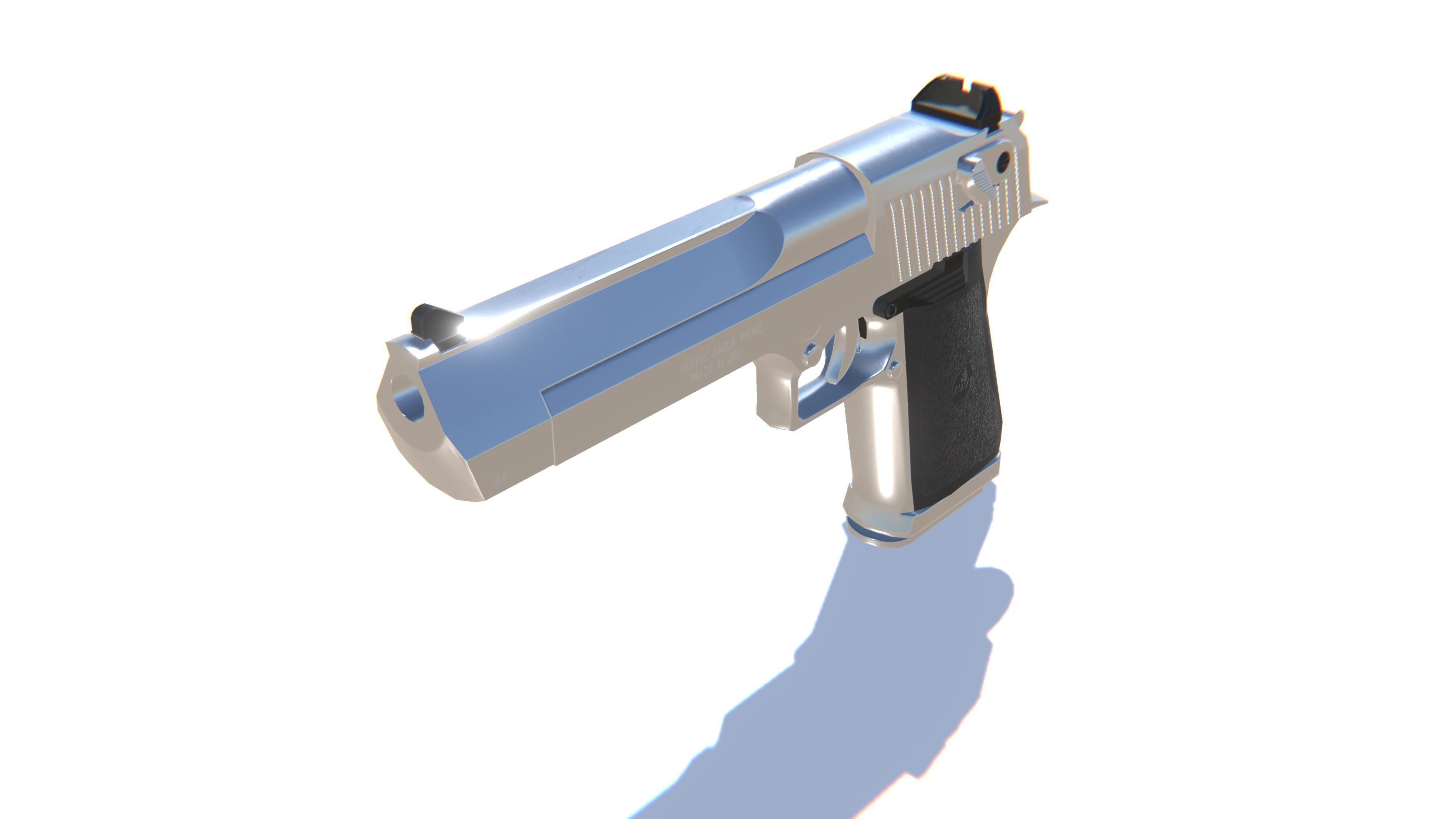 Desert Eagle Pistol Low-poly 3D model_7
