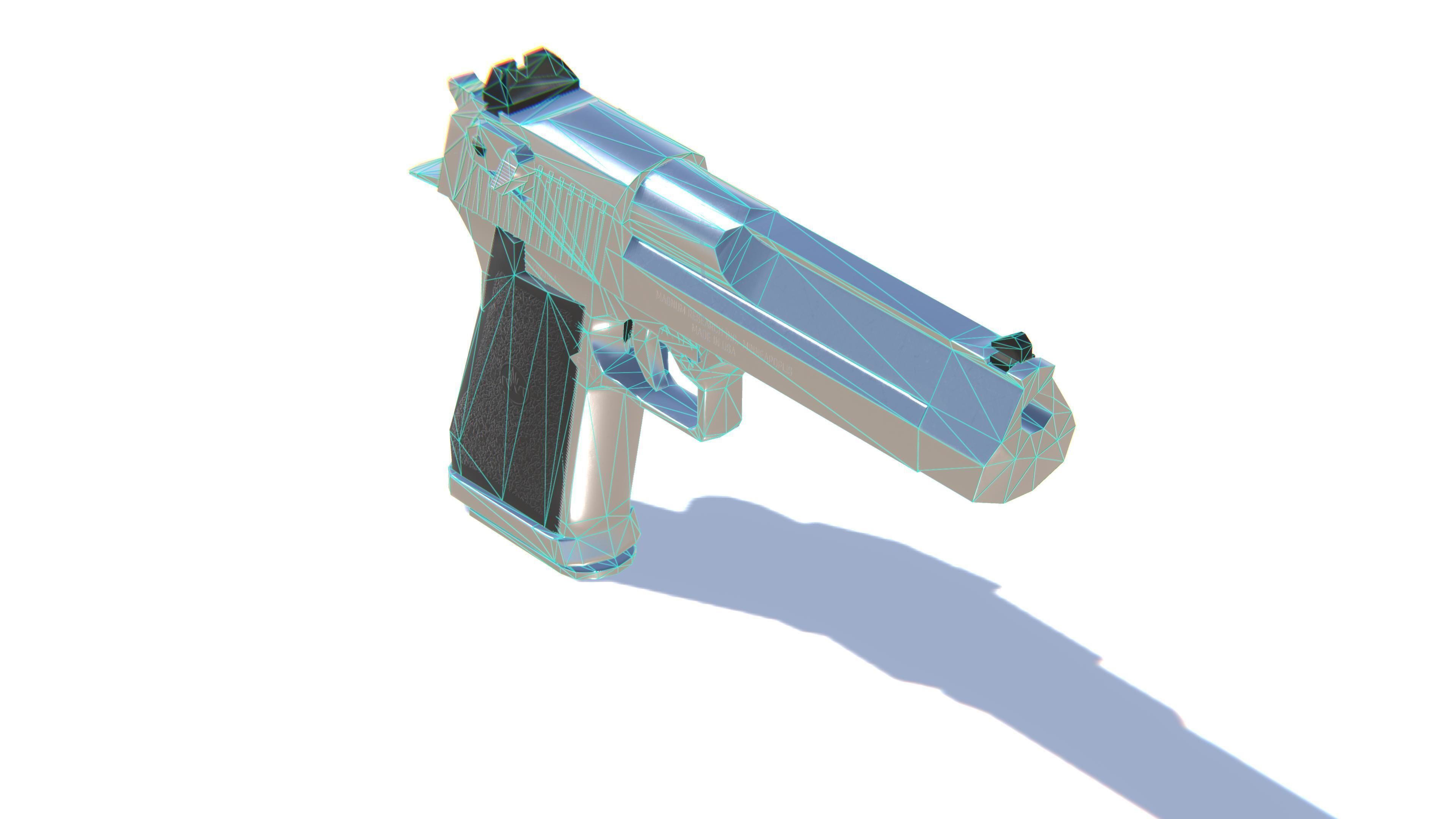 Desert Eagle Pistol Low-poly 3D model_27