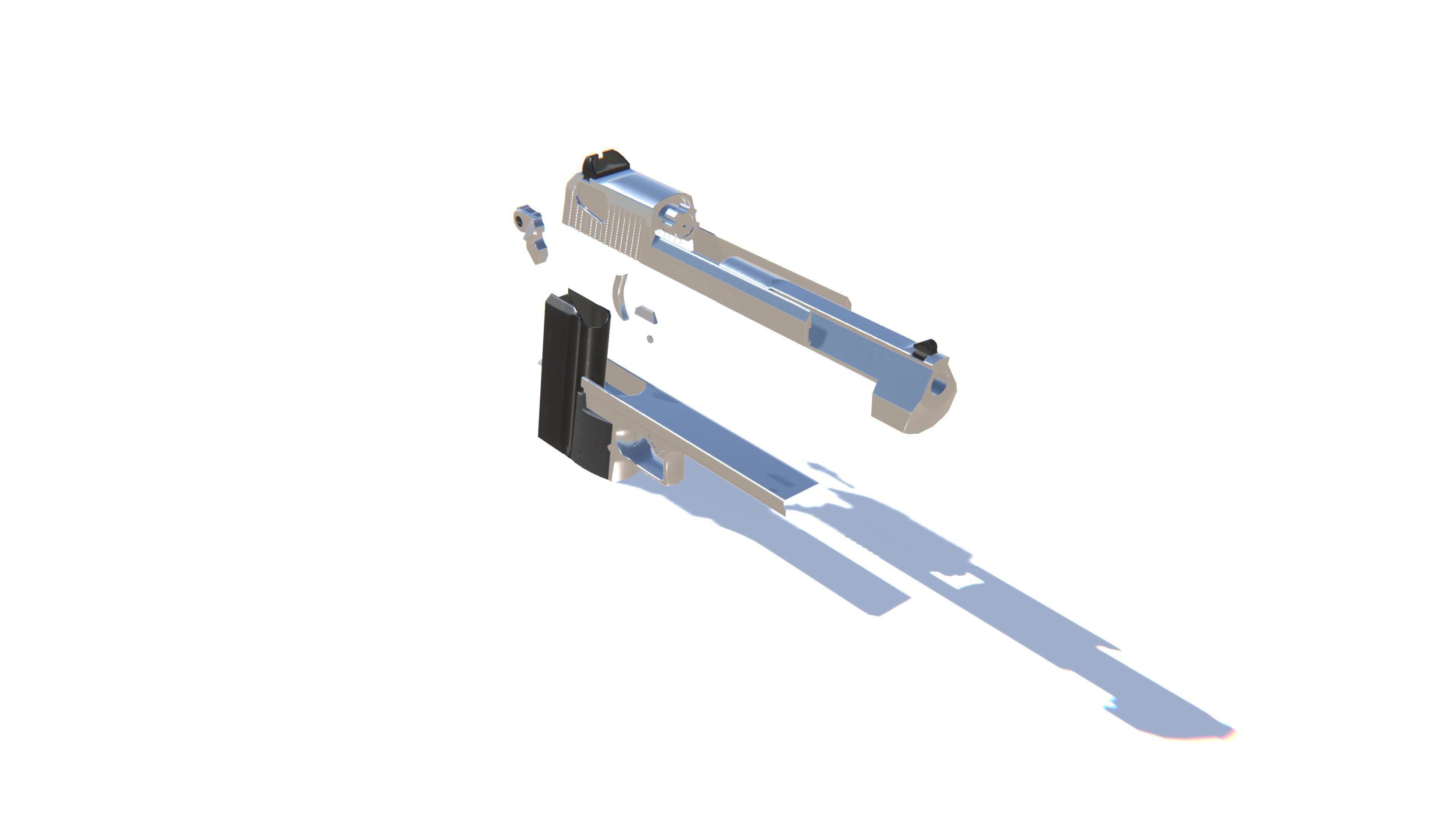 Desert Eagle Pistol Low-poly 3D model_9