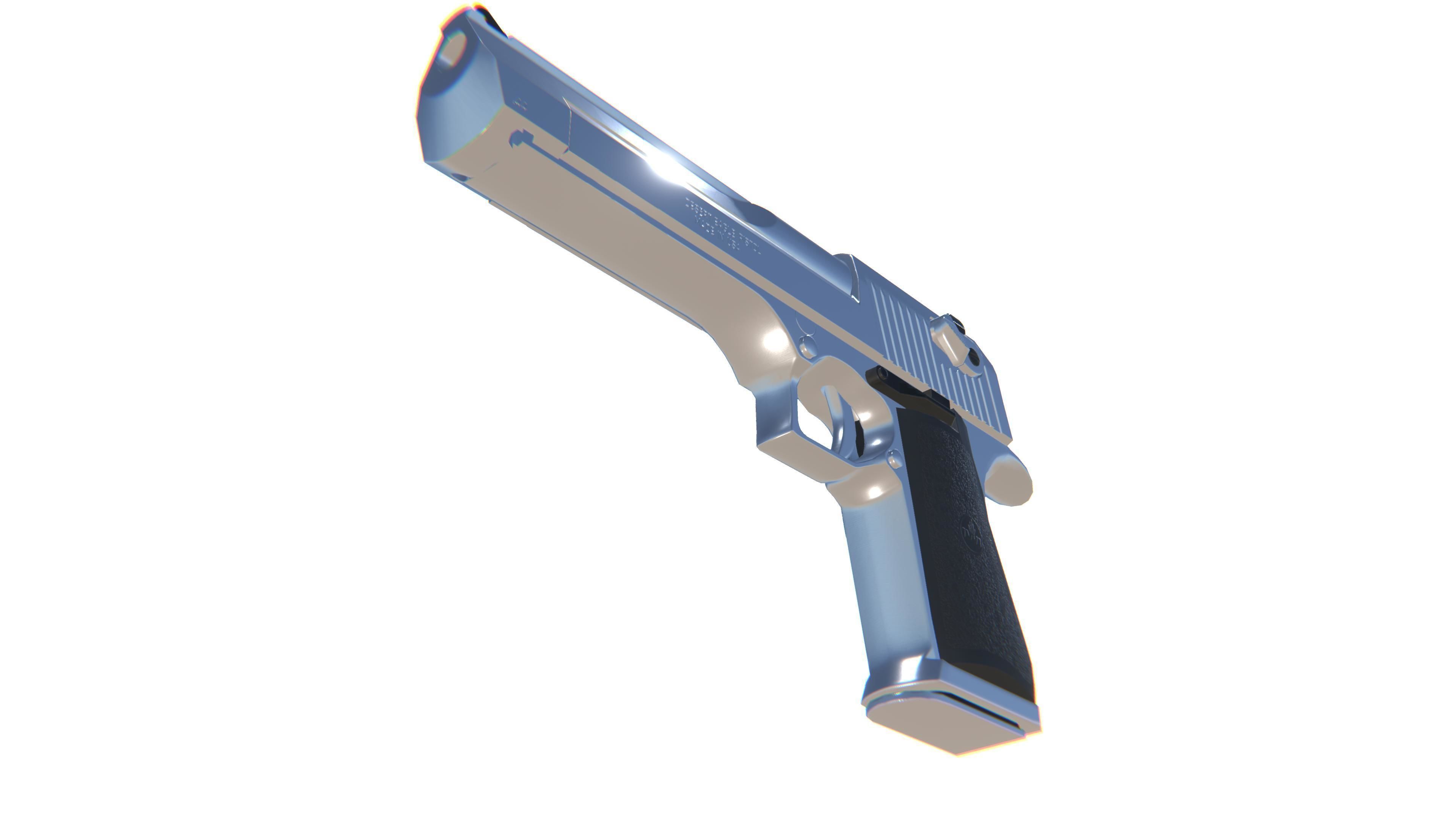 Desert Eagle Pistol Low-poly 3D model_16