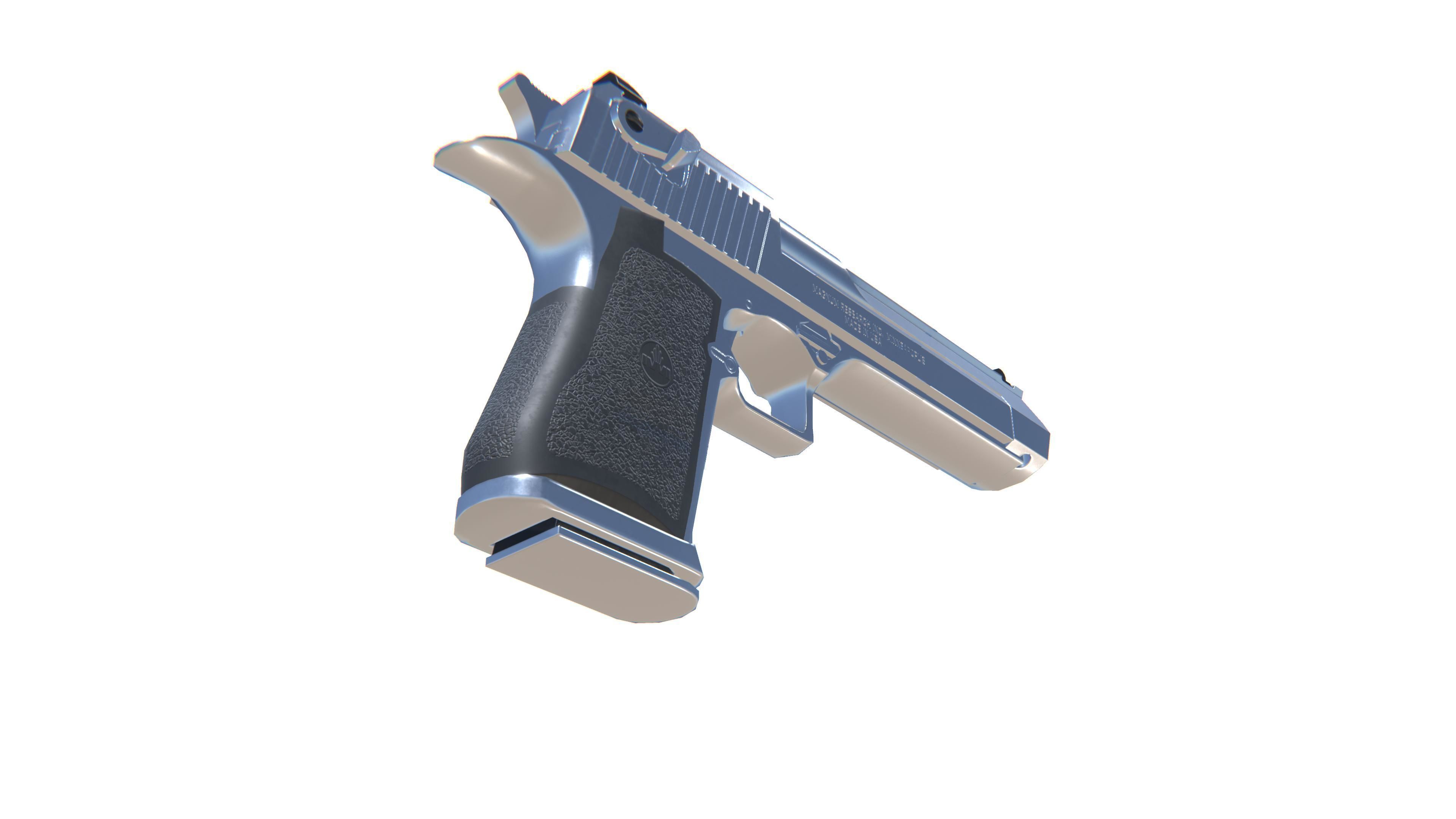 Desert Eagle Pistol Low-poly 3D model_12