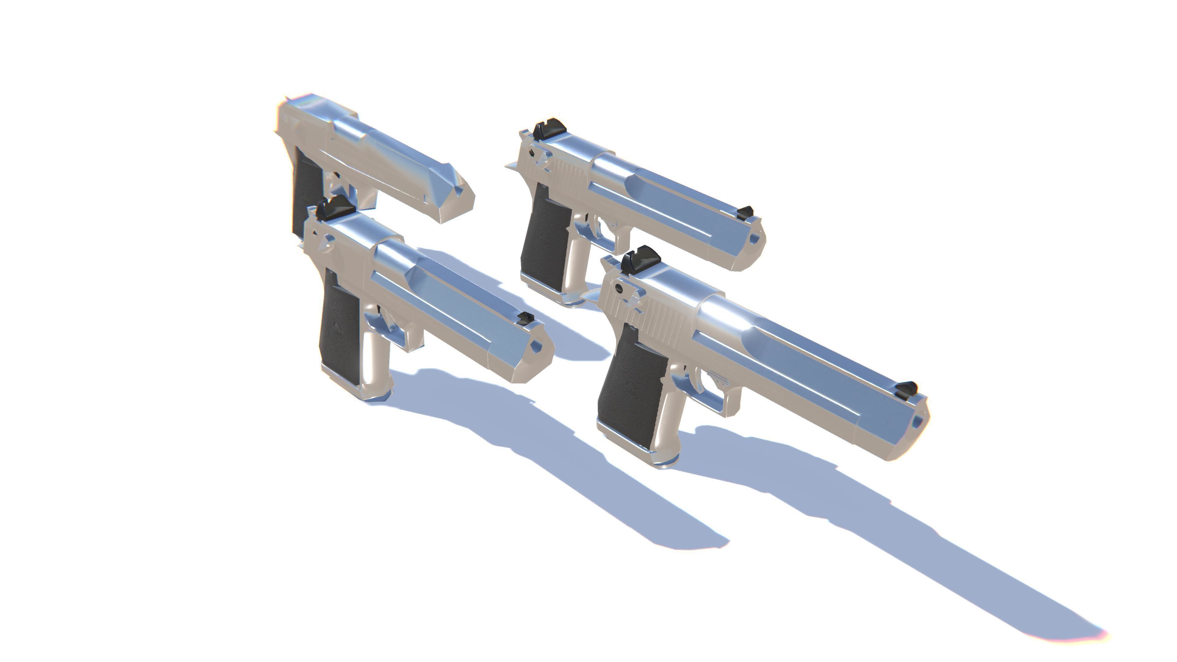 Desert Eagle Pistol Low-poly 3D model_24