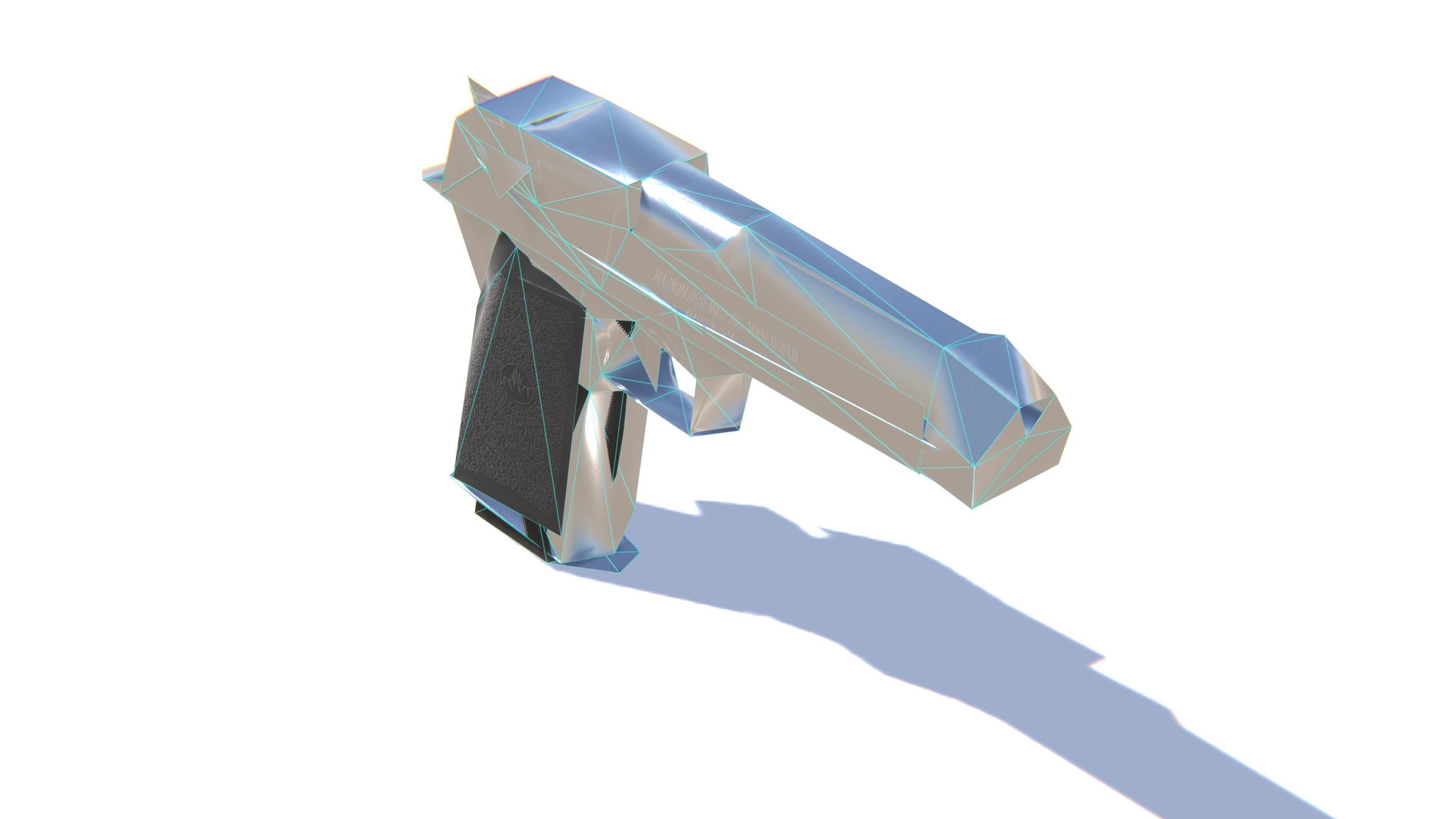 Desert Eagle Pistol Low-poly 3D model_29