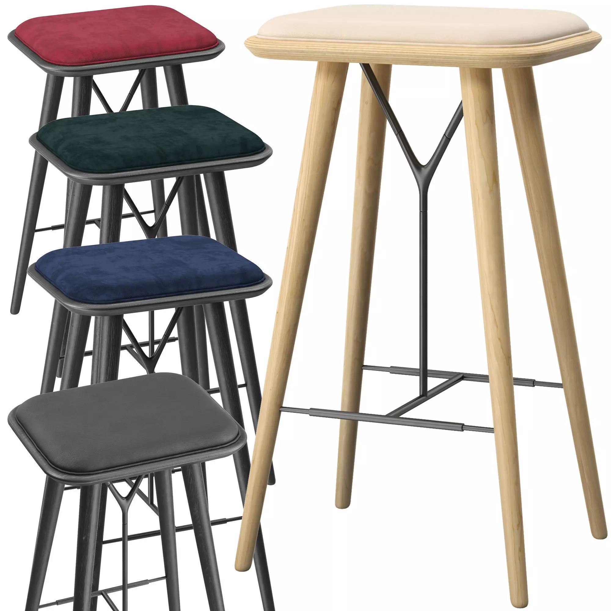 Fredericia Spine barstool model 3D model_0