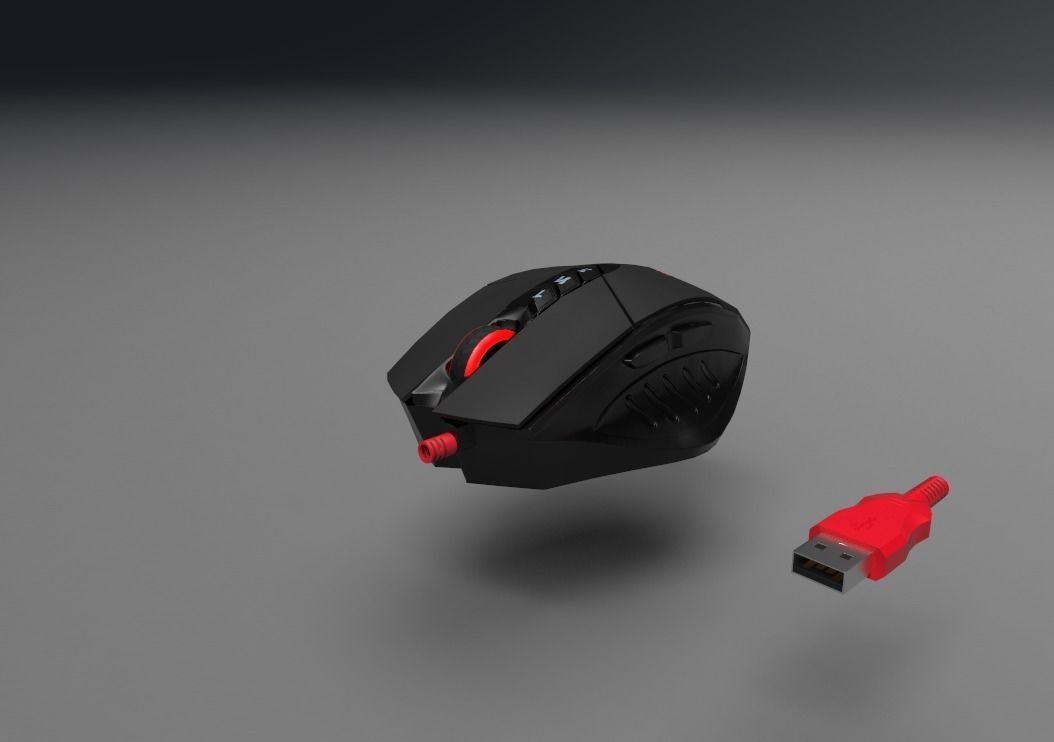 Mouse Bloody v7 gun 3 Low-poly 3D model_4
